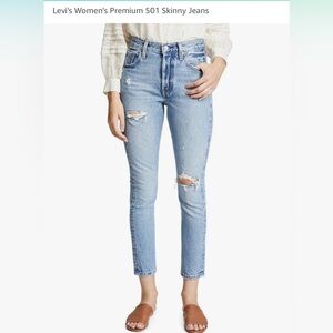 Women’s Levi 501 S Skinny Jeans distressed size 27